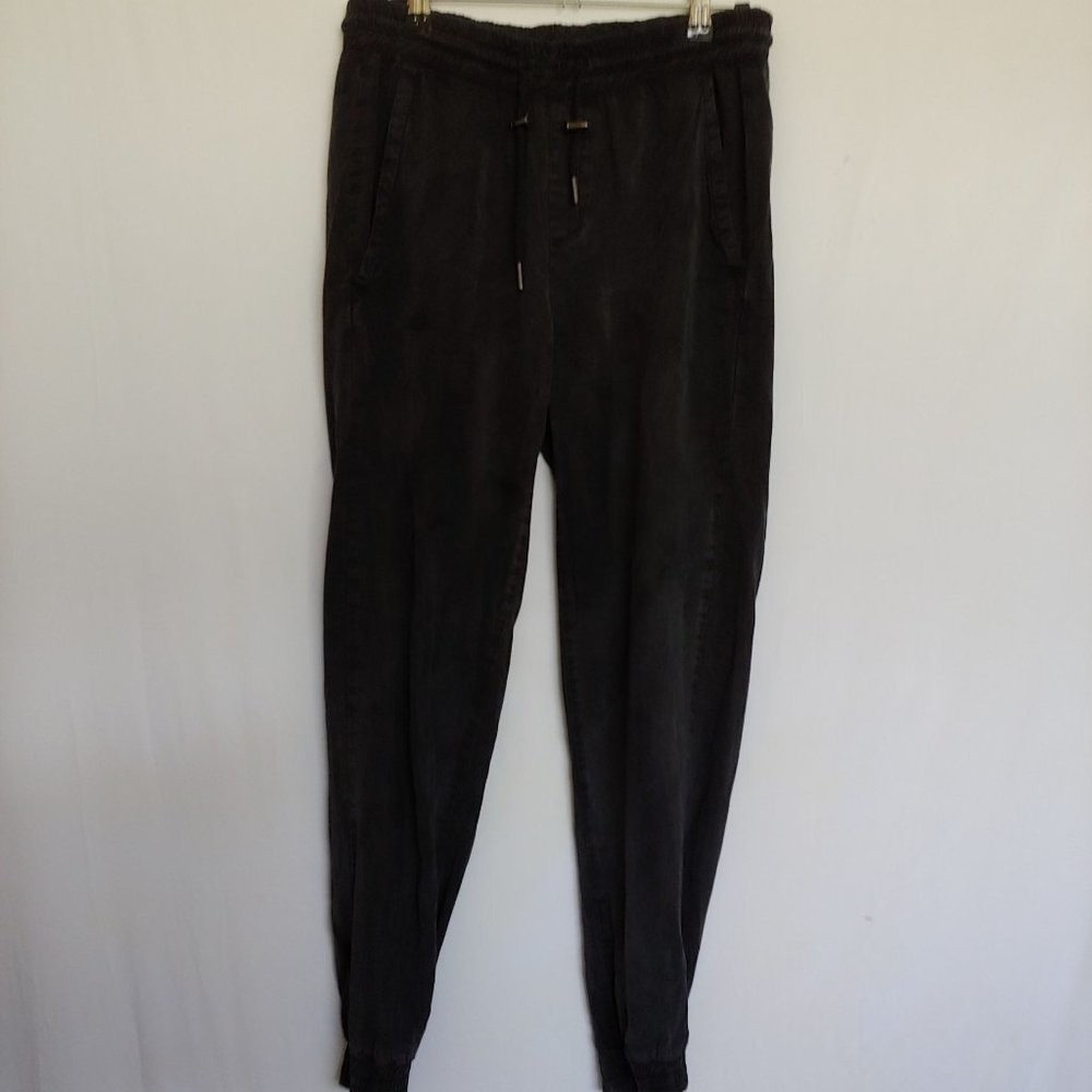 Zara womens black 100% lyocel jogger with drawstring and pockets XS